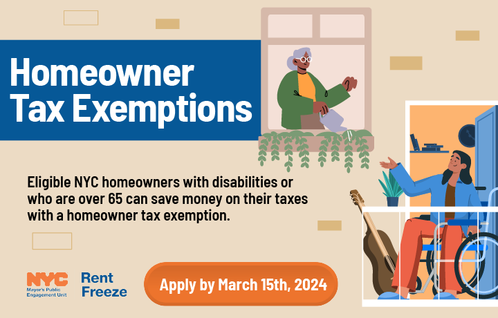Homeowner Tax Exemptions: apply by March 15th, 2024
                                           